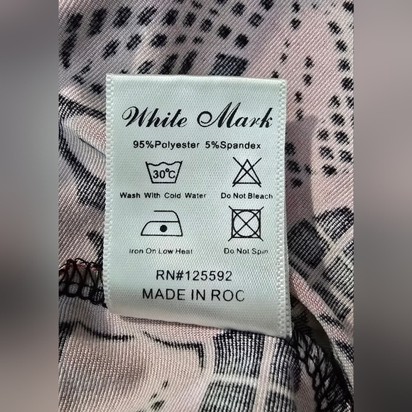 ✨ White Mark Boho Lace Trim Dress XL Black Pink Damask Peasant Tunic Bell Sleeve - Picture 7 of 11